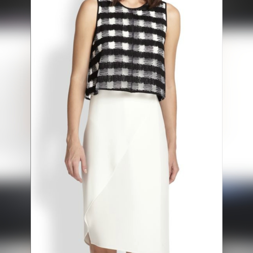 10 Crosby Derek Lam Black and White Midi Dress